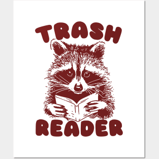 Trash Reader / Bookish Raccoon Shirt / Trash Reader Romance Goblincore Fan / Gift For Book Lover / Funny Trash Panda Posters and Art